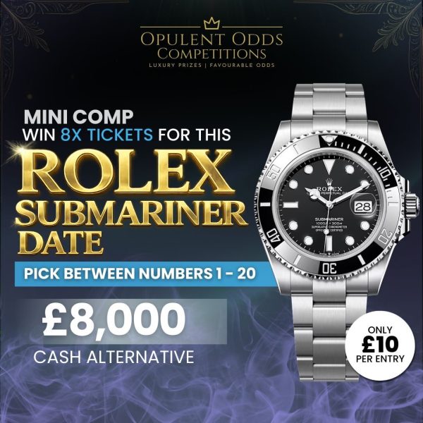 💎 Rolex Mini Comp (1–20) EXTRA LOW ODDS – Pick Your Own Numbers! WIN x8 MAIN ROLEX or £8k CASH Tickets! #4