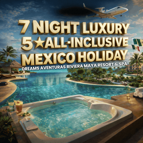 🌴 Win a 7 Night Luxury 5★ Mexico Holiday for up to 4 people! 🇲🇽✈️