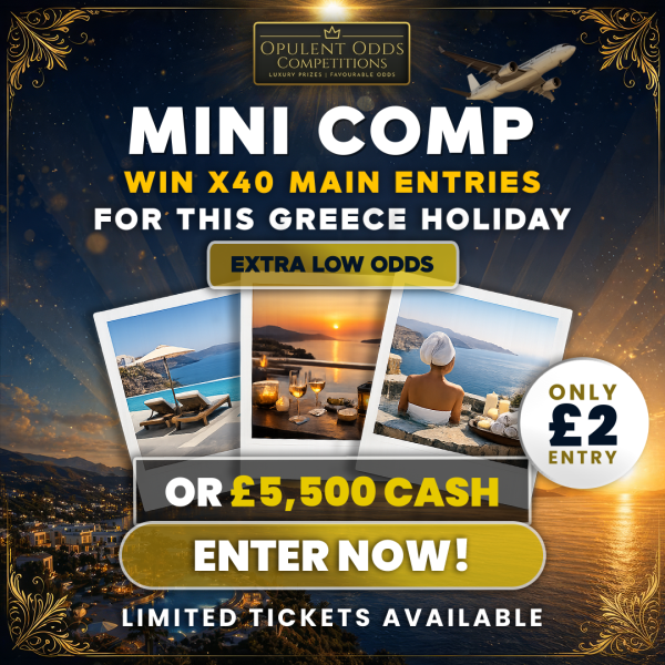 🎟🔥 WIN x40 MAIN GREECE 🇬🇷 or £5,500 💷 ENTRIES FOR £2 - LOW ODDS MINI COMP – JUST 60 NUMBERS! 🔥🎟